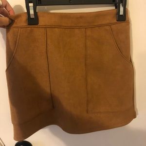 Suede mini skirt